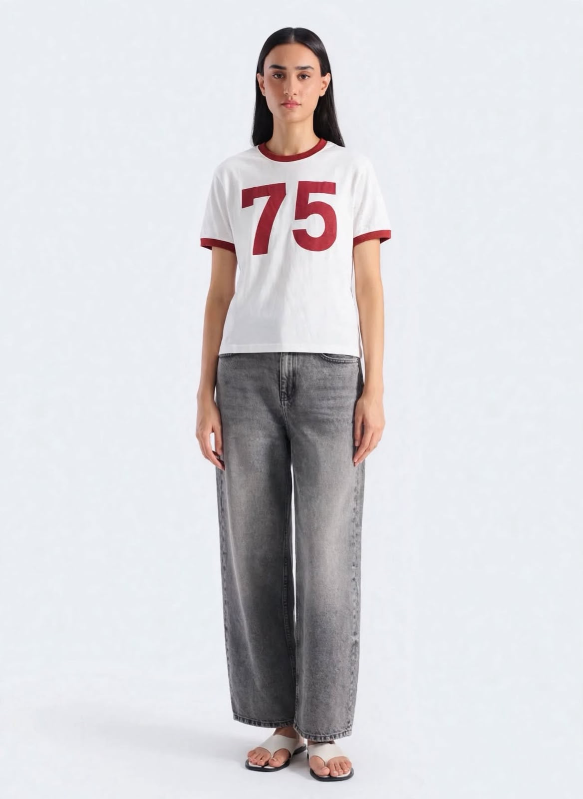Vintage Grey Wide-Leg Jeans