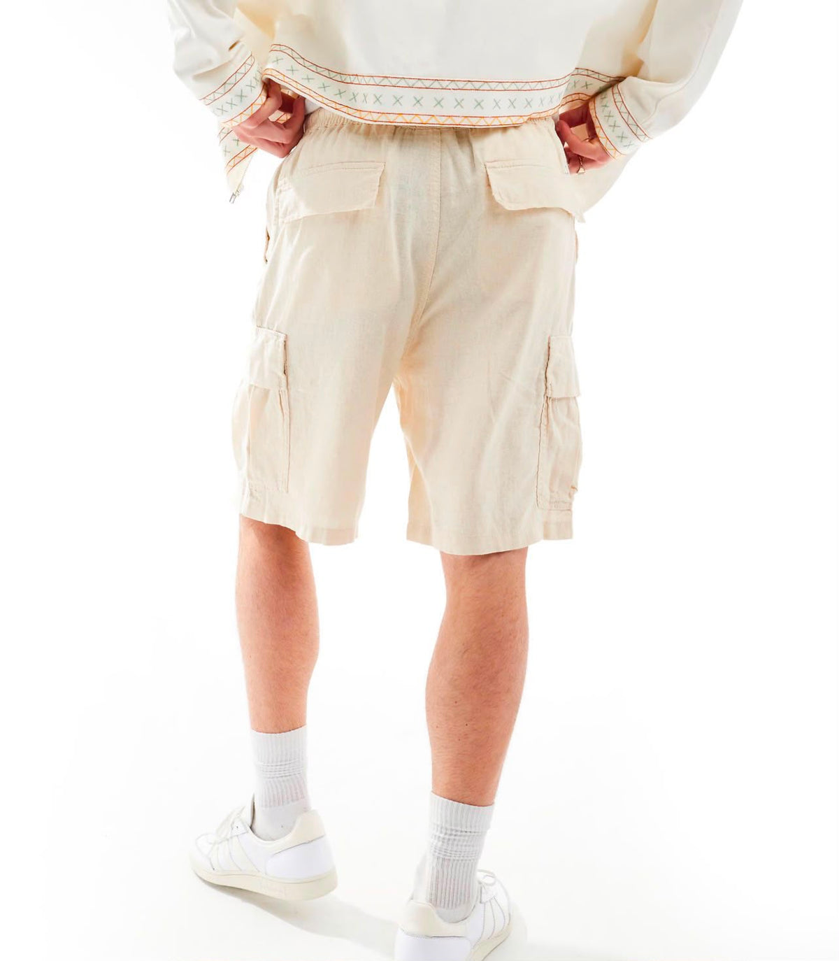 Linen Utility Cargo Shorts