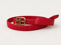 Balenciaga Inspired BB Red Leather Belt